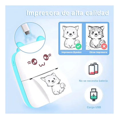 Mini Impresora Portátil Bluetooth Gato